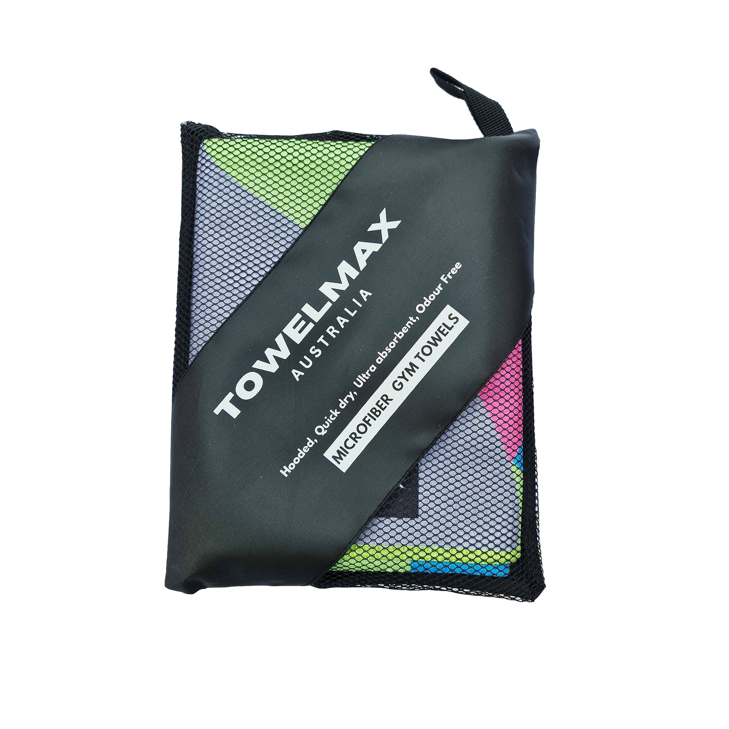 Hooded Gym Towel -CF pink, waffle Microfiber, package