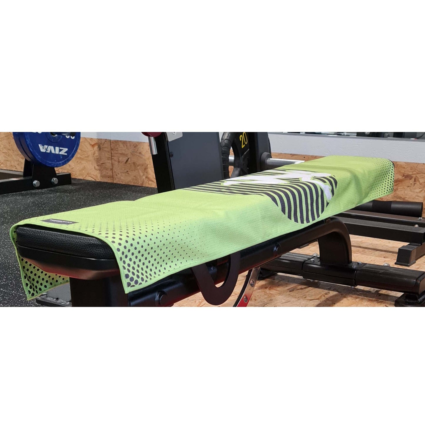 Hooded gym towel-green, waffle microfiber