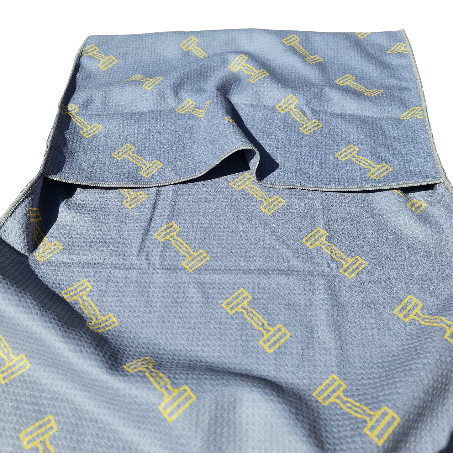 Hooded gym towel-grey, waffle microfiber