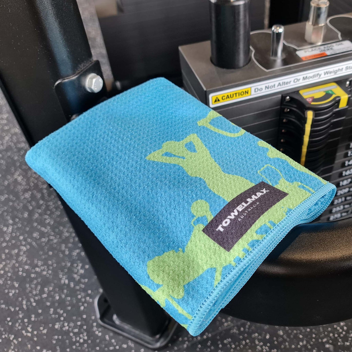 Hooded Gym Towel -blue, waffle Microfiber