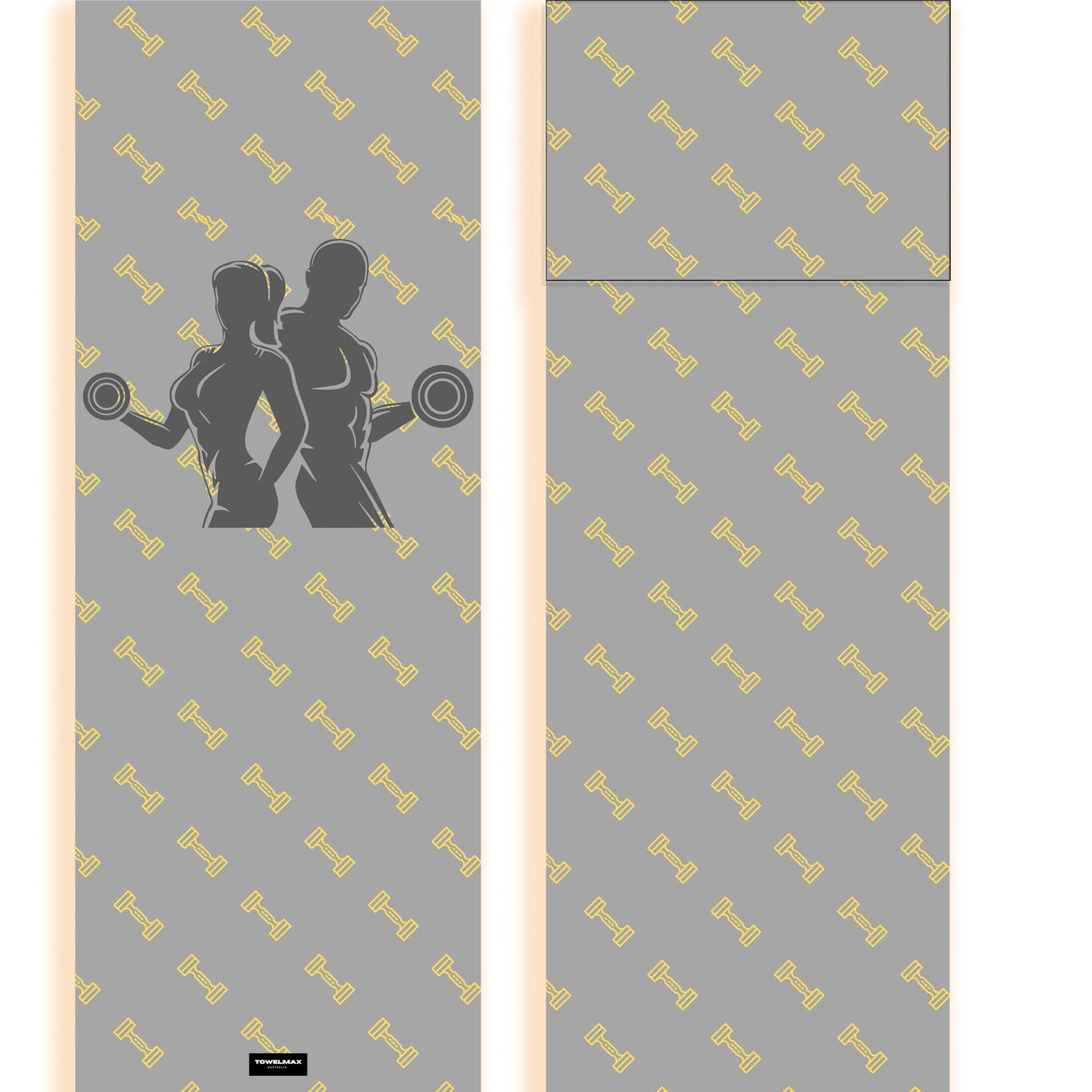 Hooded Gym Towel -Grey, design