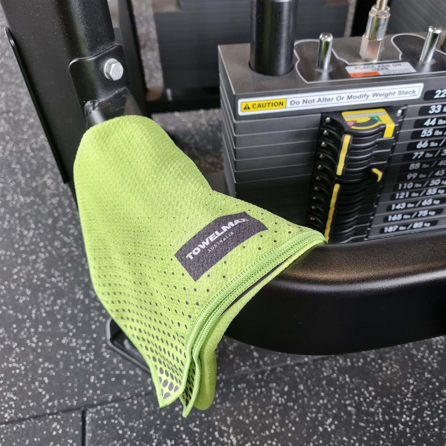Hooded Gym Towel -green, waffle Microfiber