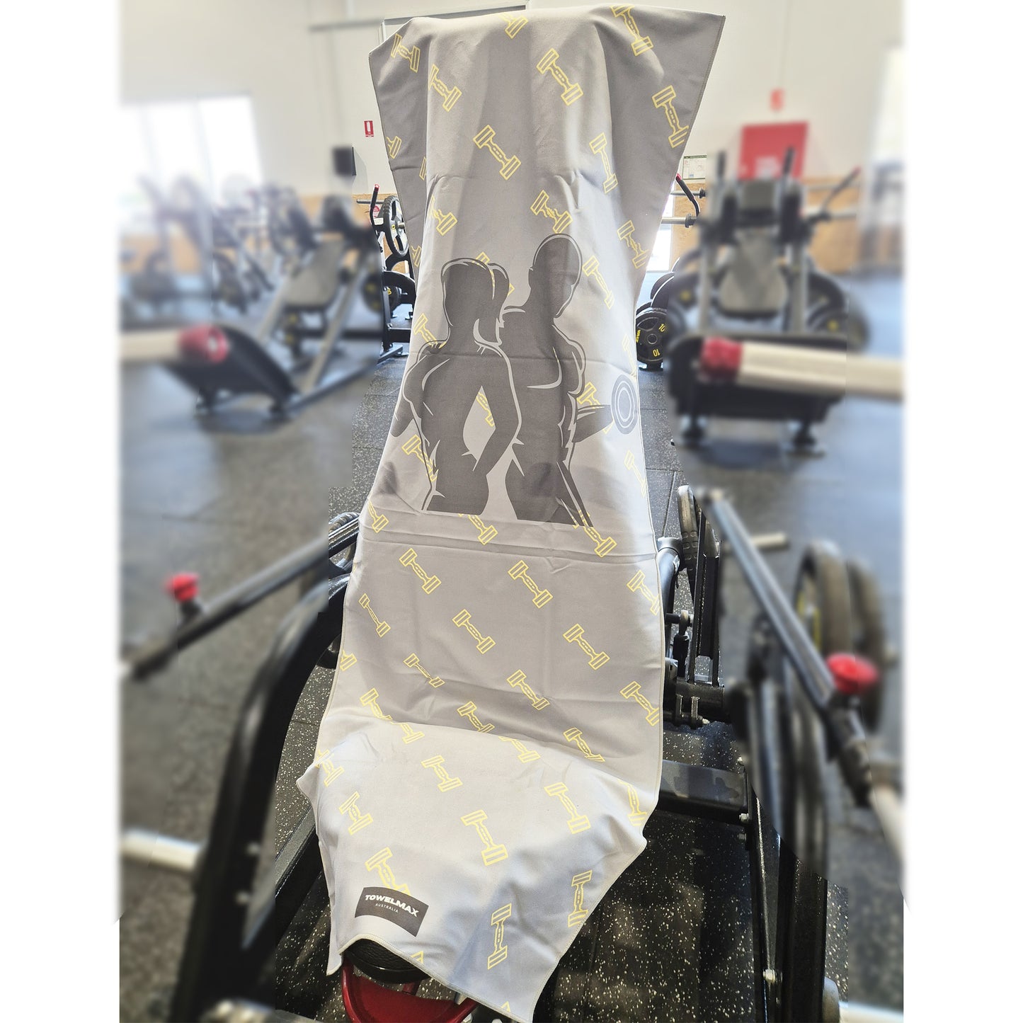 Hooded gym towel grey Suede Microfiber