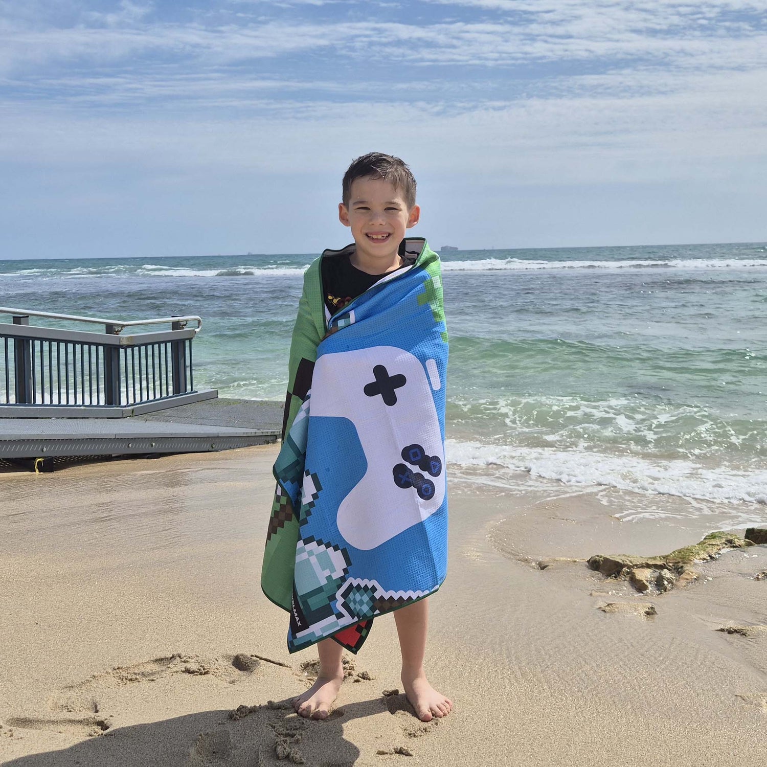 Kids sand free beach towel Minecraft