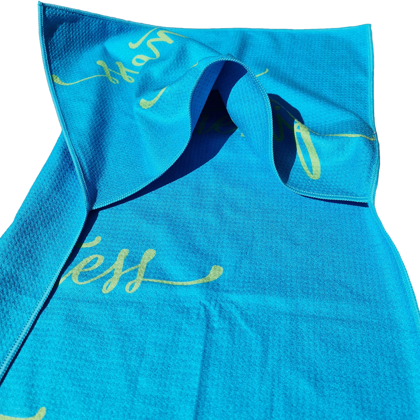 Hooded gym towel-blue, waffle microfiber