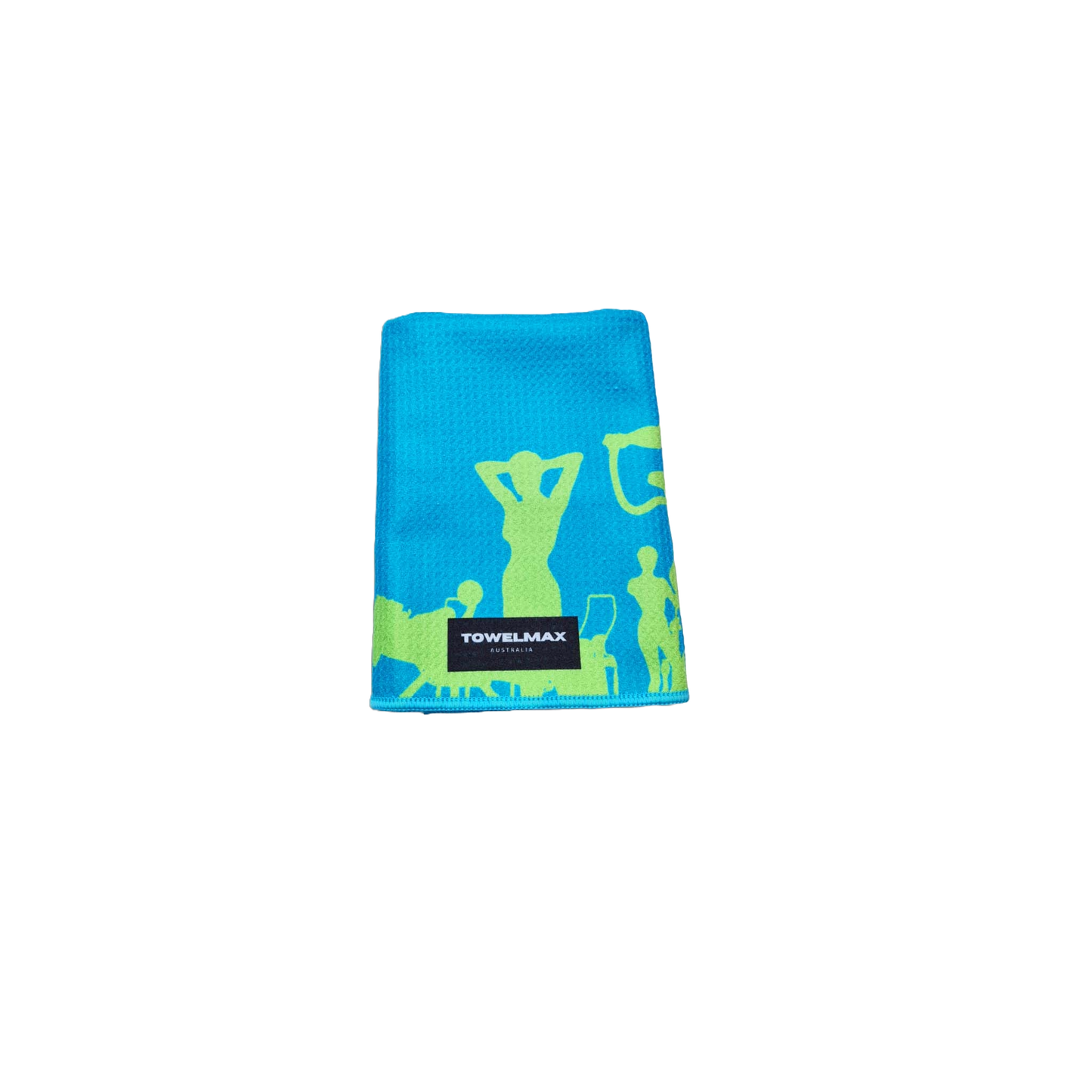 Hooded gym towel-blue, waffle microfiber