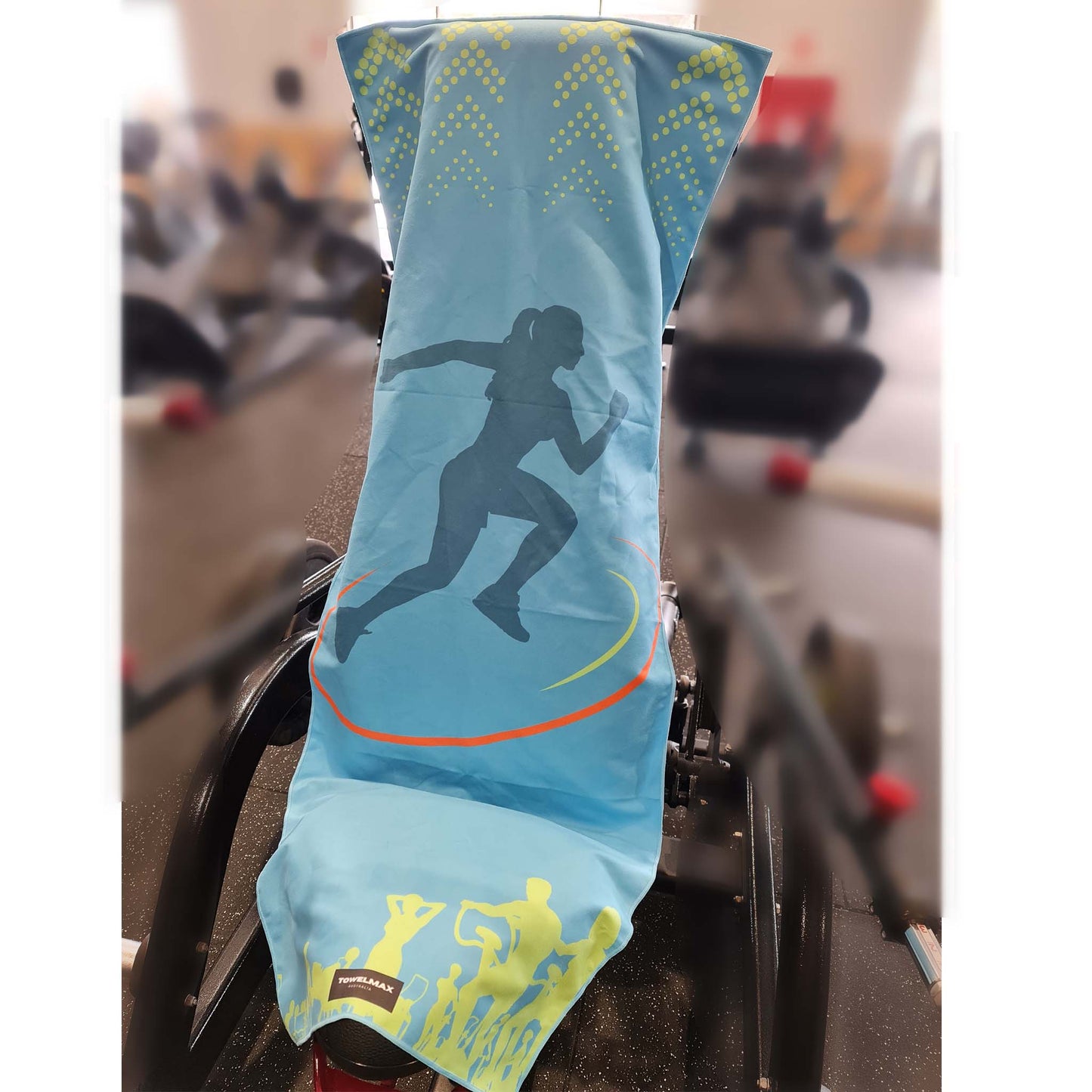 Hooded Gym towel -Light blue, Suede Microfiber, front
