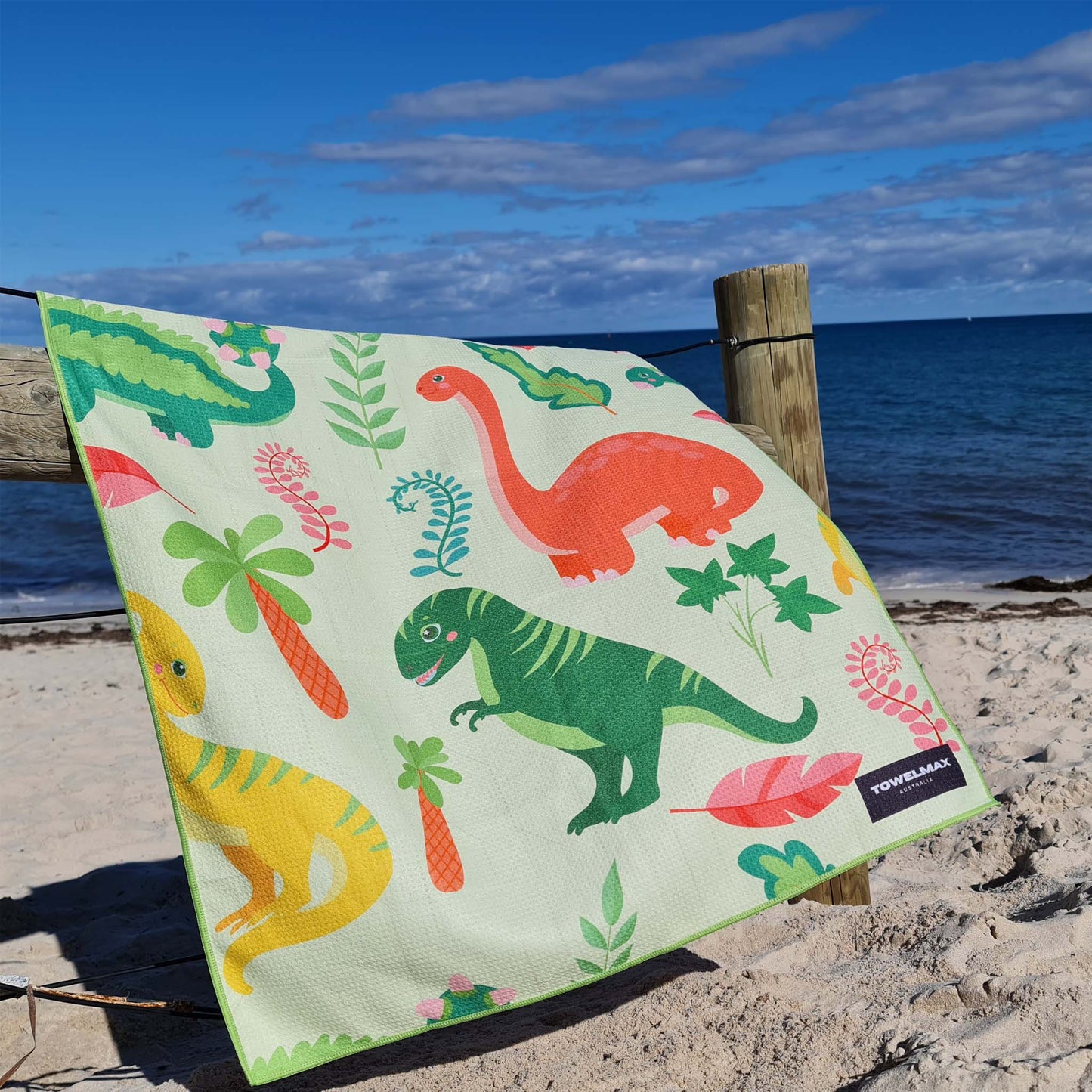 kids sand free beach towel Dino