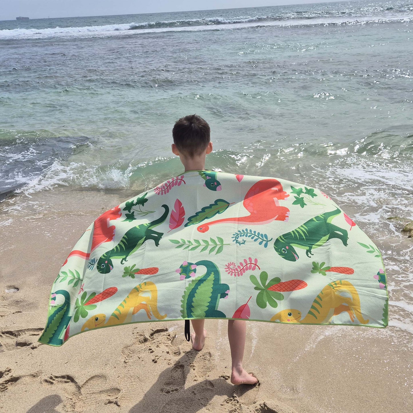 kids sand free beach towel Dino