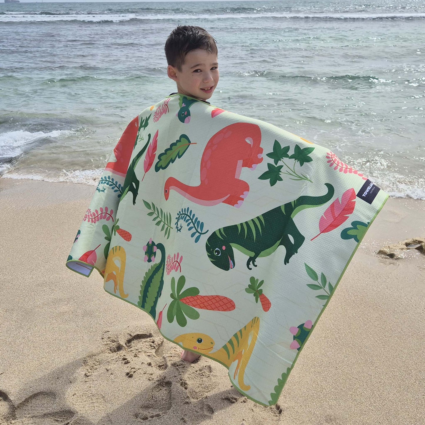 kids sand free beach towel Dino