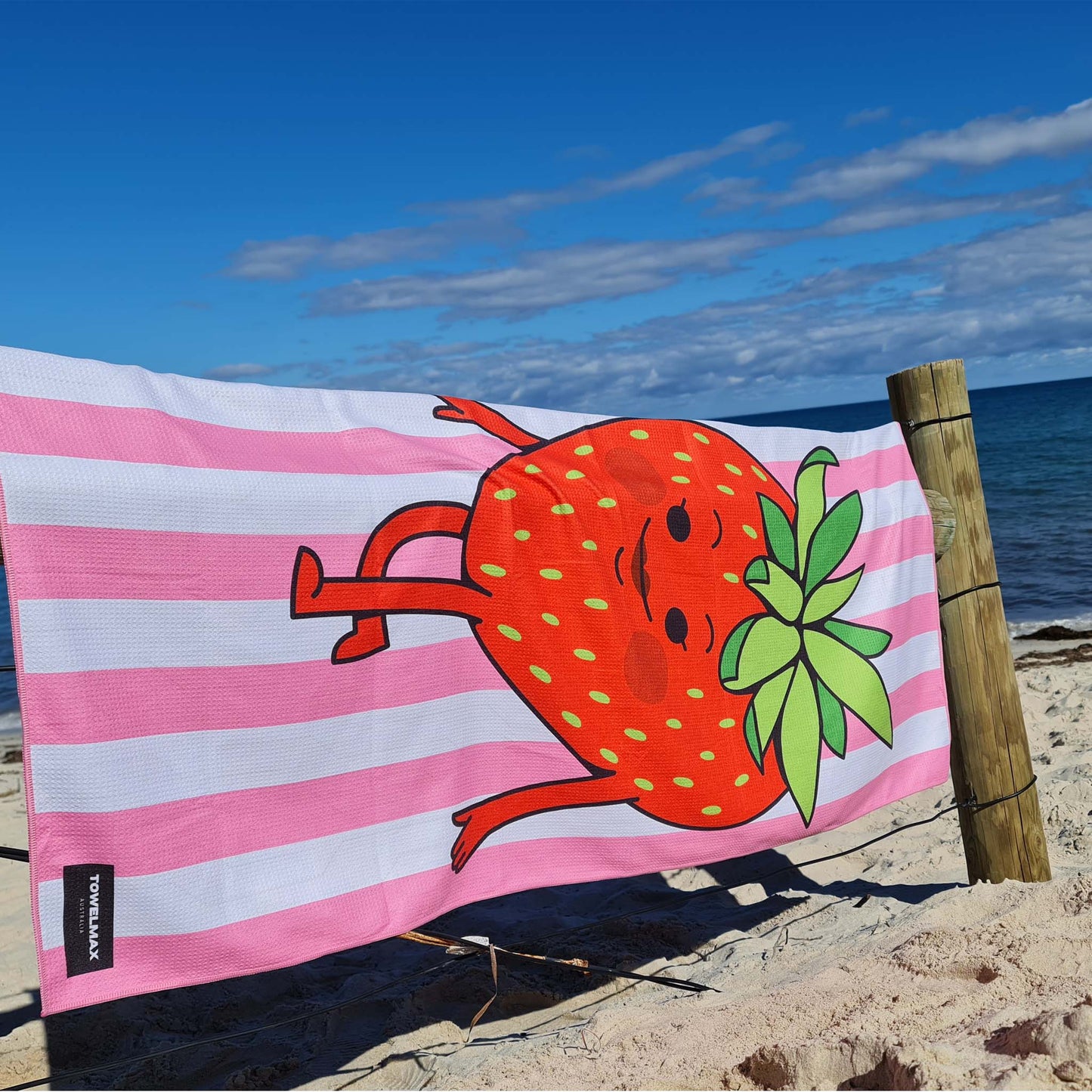 kids sand free beach towel Strawberry