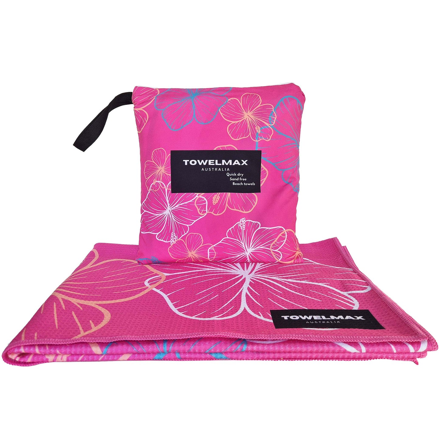 sand free beach towel Pink flower