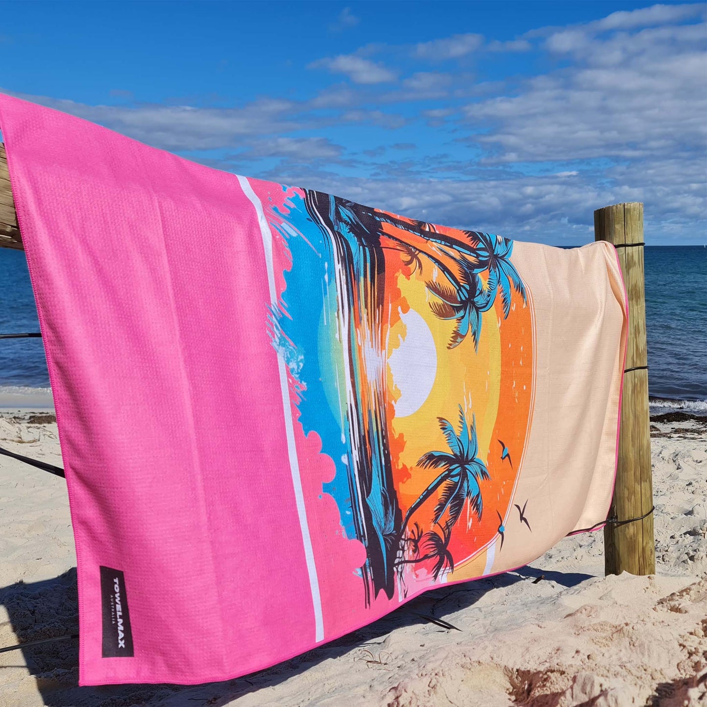 sand free beach towel sunset