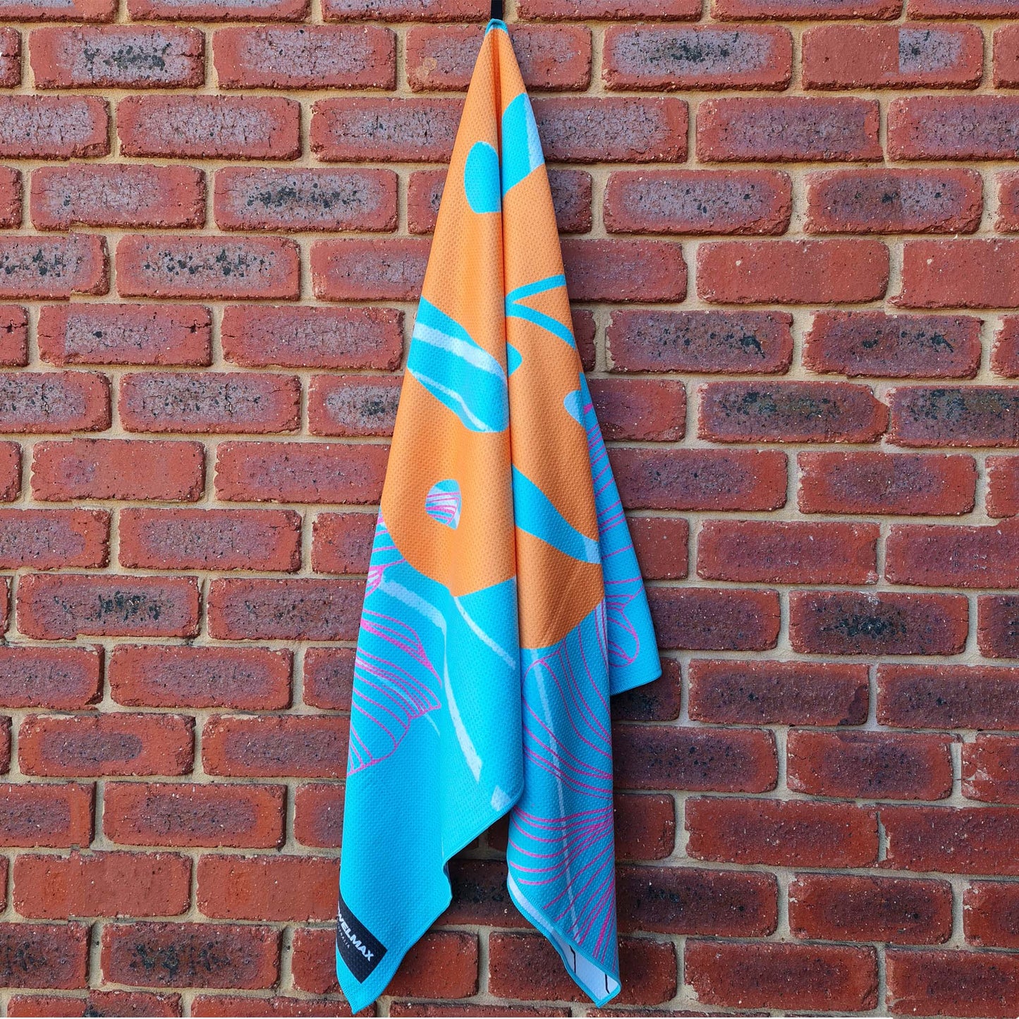 sand free beach towel tropical leaves