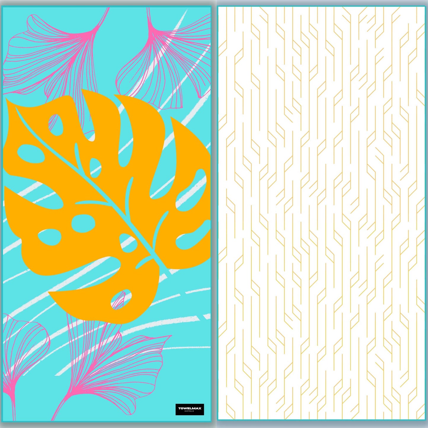 sand free beach towel tropical leaves