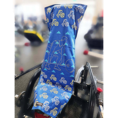 Hooded Gym Towel - Dark Blue, Waffle Microfiber, front