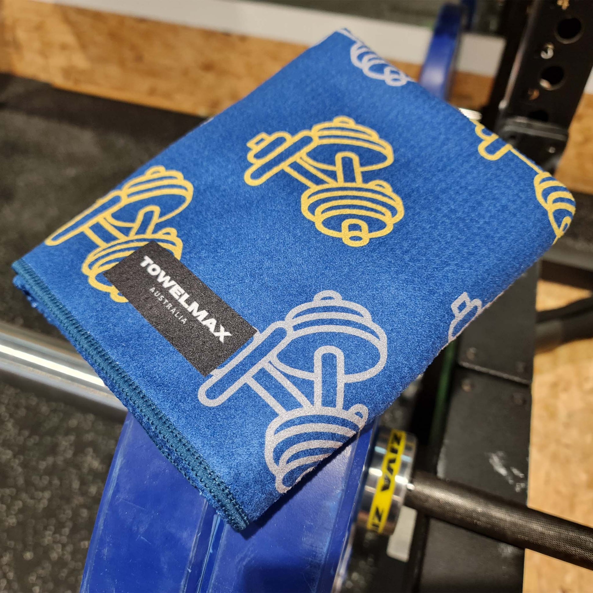 Hooded Gym Towel -dark blue, waffle Microfiber