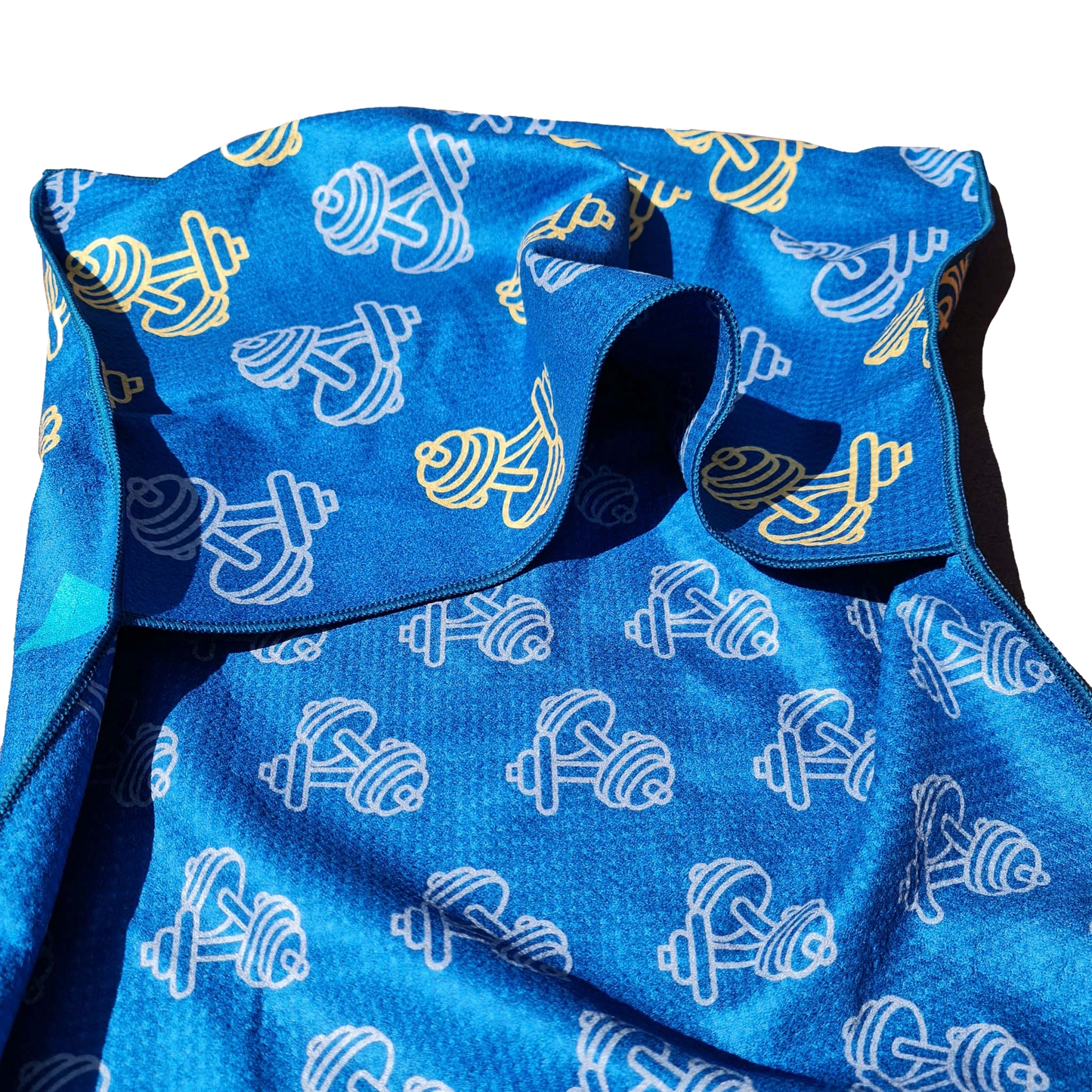 Hooded gym towel-dark blue, waffle microfiber
