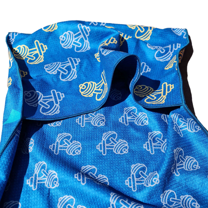 Hooded gym towel-dark blue, waffle microfiber
