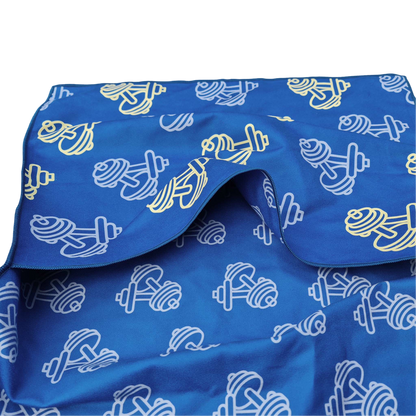Hooded Gym Towel -dark blue, Suede Microfiber